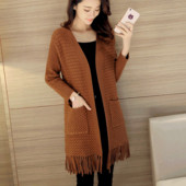 Cardigan de dama cu franjuri si buzunare in mai multe culori