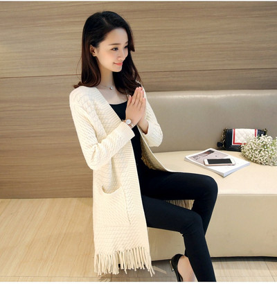 Cardigan de dama cu franjuri si buzunare in mai multe culori