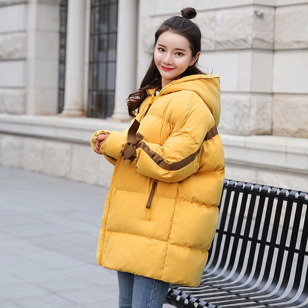 Ежедневно дамско зимно яке широк модел в розов,син и жълт цвят 