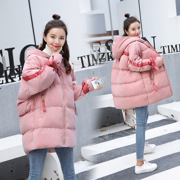 Ежедневно дамско зимно яке широк модел в розов,син и жълт цвят 