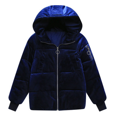 Модерно дамско зимно  яке с качулка в няколко цвята 