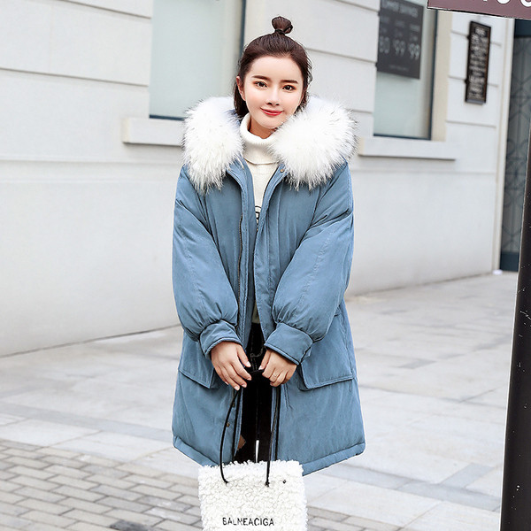 Модерно дамско зимно яке дълъг модел с големи джобове в няколко цвята 