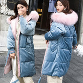 Модерно дамско зимно яке с меко покритие и качулка с пух в няколко цвята