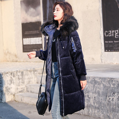 Модерно дамско зимно яке с меко покритие и качулка с пух в няколко цвята