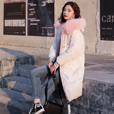 Модерно дамско зимно яке с меко покритие и качулка с пух в няколко цвята