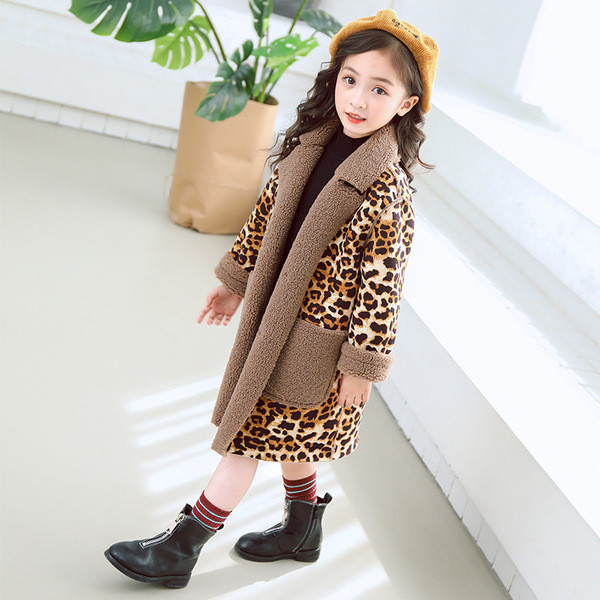 Модерно детско палто за момичета с мека подплата в три цвята