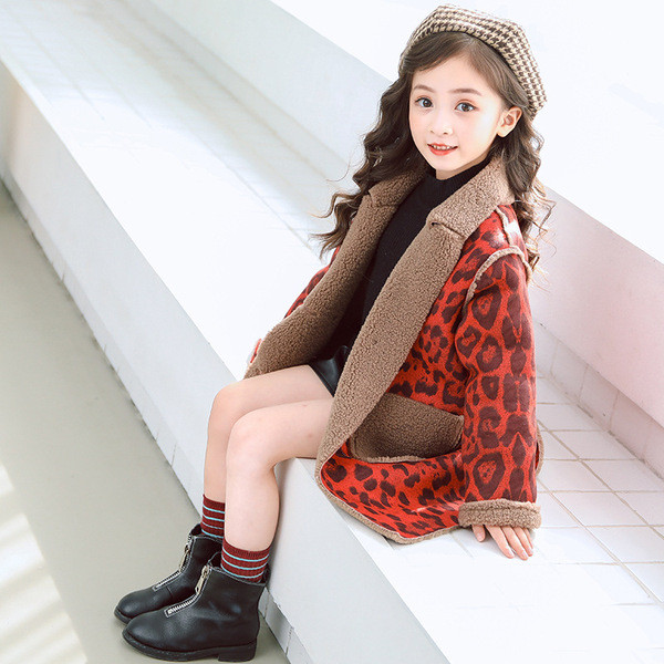 Модерно детско палто за момичета с мека подплата в три цвята