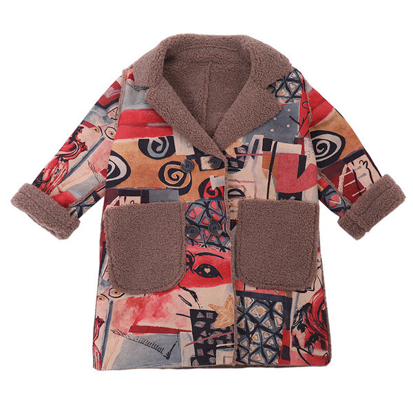 Модерно детско палто за момичета с мека подплата в три цвята