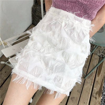 Дамска актуална пола в бял и розов цвят