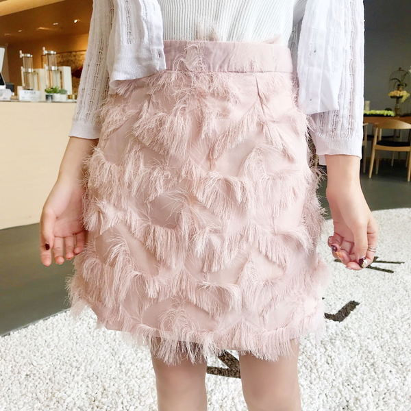 Дамска актуална пола в бял и розов цвят