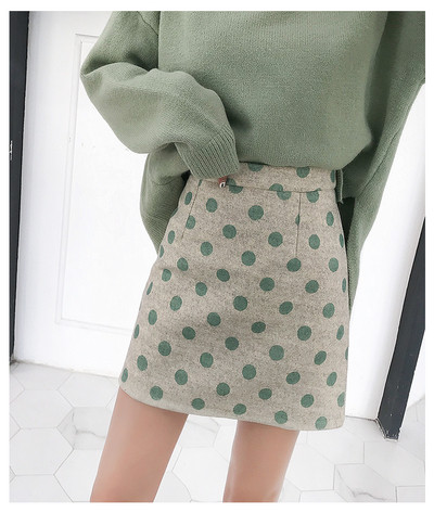 Модерна дамска пола в четири цвята на точки