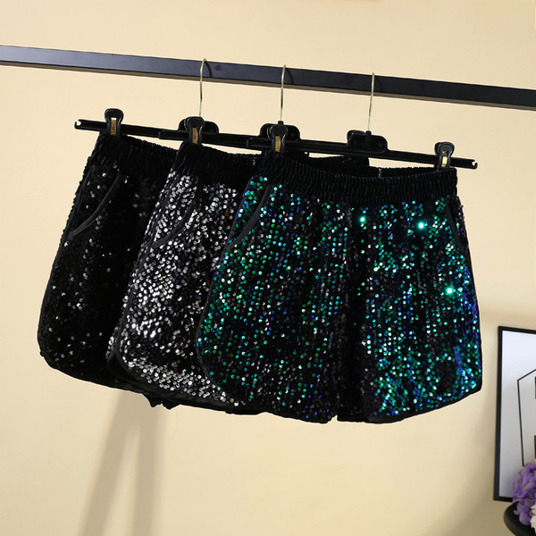 Дамски къс панталон с пайети в четири цвята