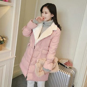 Χειμερινό γυναικείο μπουφάν με μακρύ μανίκι και μαλακή επένδυση σε τρία χρώματα