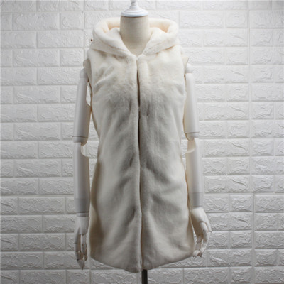 Модерен дамски пухен елек с качулка в няколко цвята