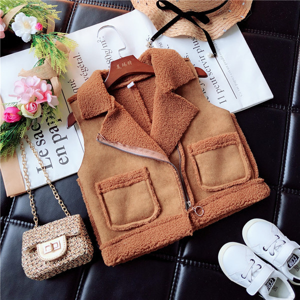 Модерен детски елек за момичета в два цвята