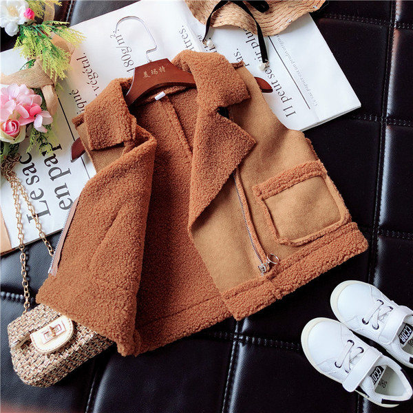 Модерен детски елек за момичета в два цвята