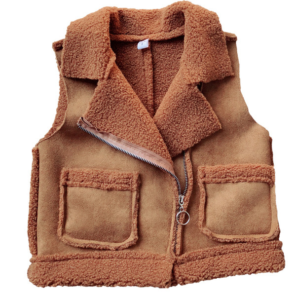 Модерен детски елек за момичета в два цвята