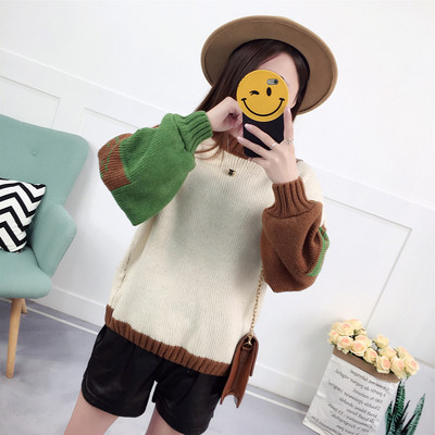 Ежедневен дамски пуловер с О-образно деколте в няколко цвята 