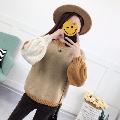 Ежедневен дамски пуловер с О-образно деколте в няколко цвята