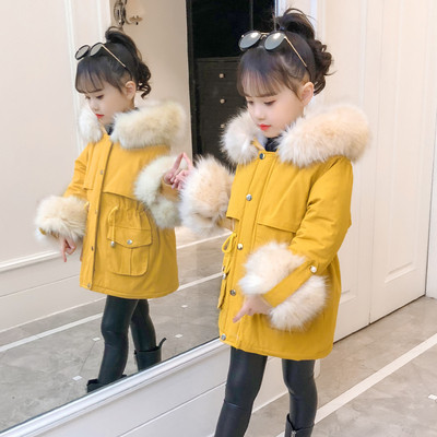 Модерно детско яке за момичета с пух в три цвята