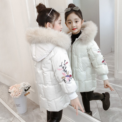 Детско модерно яке с цветна бродерия в три цвята - дълъг модел