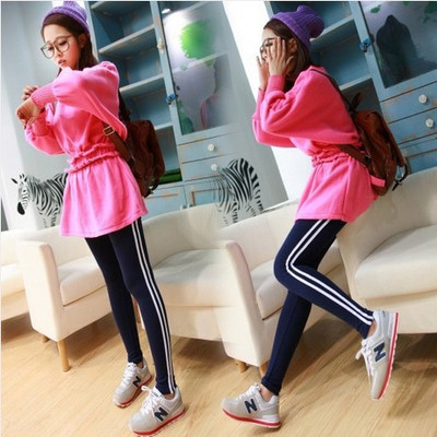 Памучен дамски клин с еластична талия и странични кантове в няколко цвята