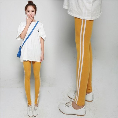 Памучен дамски клин с еластична талия и странични кантове в няколко цвята