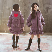 Модерно детско яке за момичета с елемент панделка в три цвята