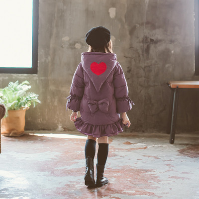 Модерно детско яке за момичета с елемент панделка в три цвята