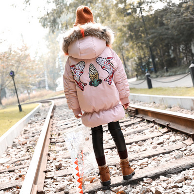 НОВО Модерно детско яке за момичета с елент пайети в три цвята