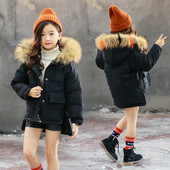 Актуално детско яке за момичета асиметричен модел в черен,розов и син цвят