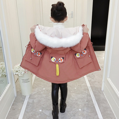 НОВО Модерно детско зимно яке за момичета с големи джобове в розов и син цвят