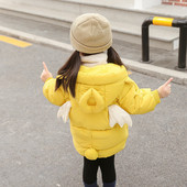 Есенно-зимно детско яке за момичета с 3D-елемент в два цвята