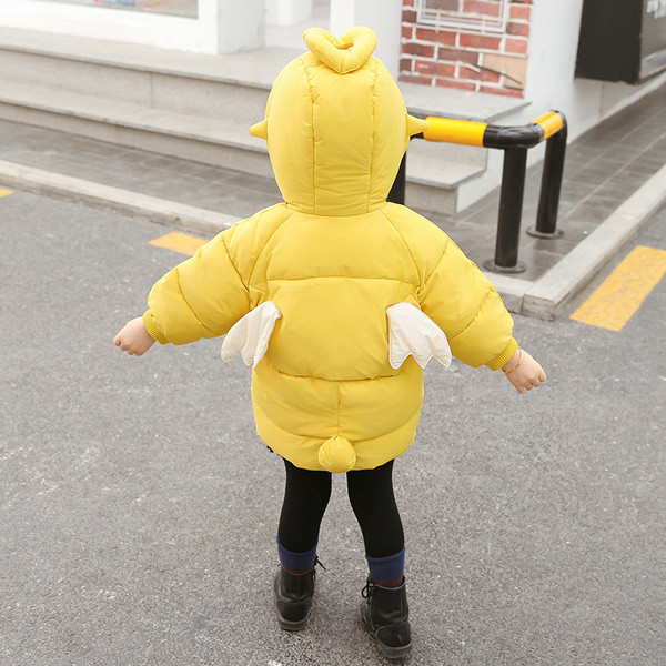 Есенно-зимно детско яке за момичета с 3D-елемент в два цвята 