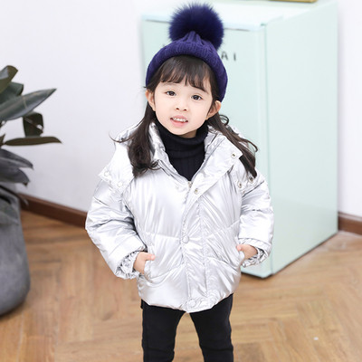 Ежедневно деско зимно яке за момичета къс модел в два цвята