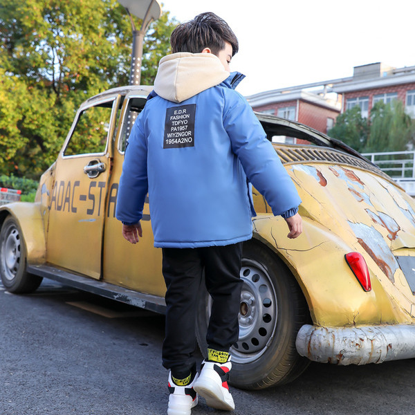 Ежедневно детско яке за момчета в син и сив цвят