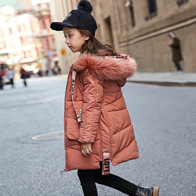 ХИТ Детско зимно яке за момичета с цветен пух дълъг модел в четири цвята