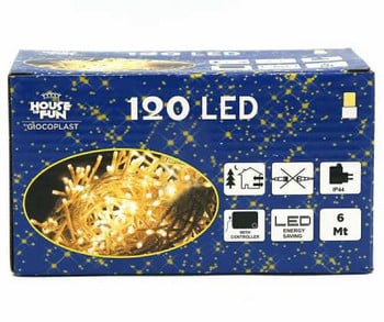 СВЕТЕЩА ВЕРИГА СЪС 120 ТОПЛО БЕЛИ LEDs