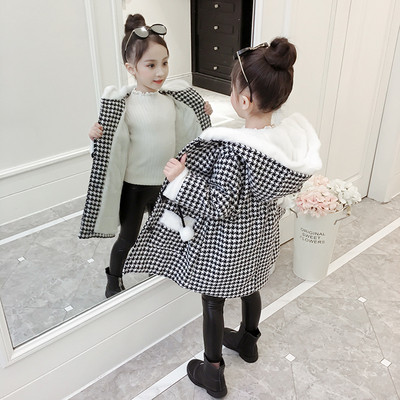 Модерно детско  карирано яке за момичета с мека подплата 