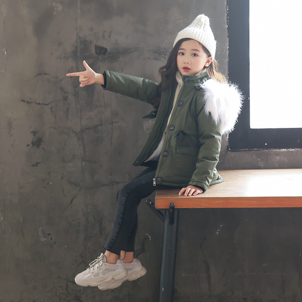 Napi gyermekkabát lányoknak meleg béléssel, rövid modell