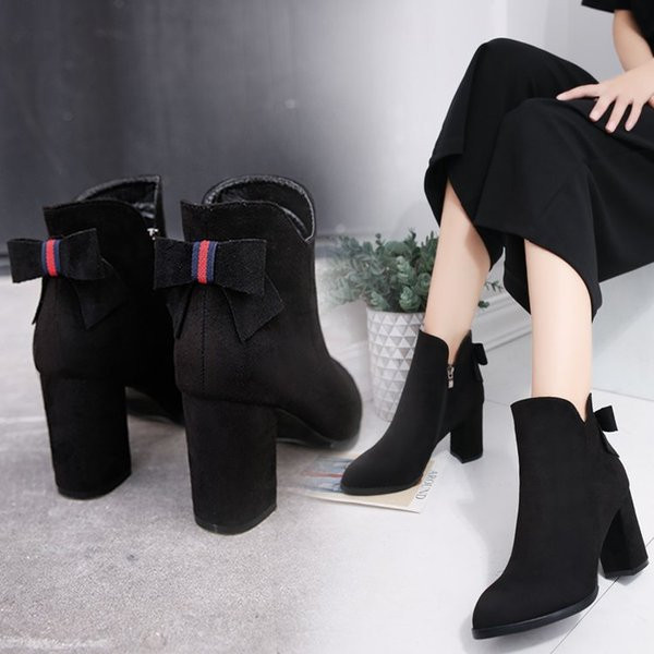 γυναικείες  μπότες με κορδέλα σε τρία χρώματα