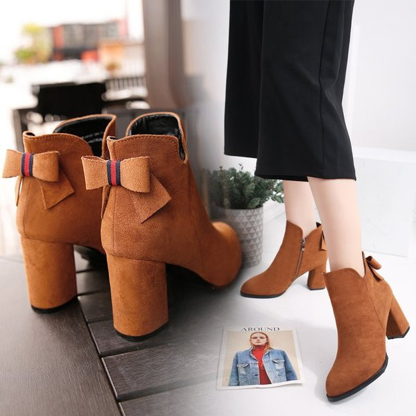 γυναικείες  μπότες με κορδέλα σε τρία χρώματα