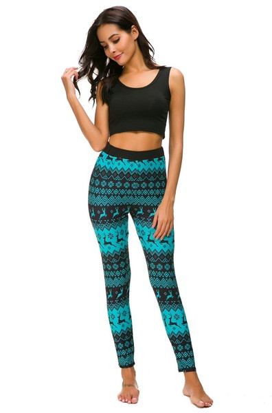 Női leggings magas derékkal, karácsonyi motívumokkal több színben