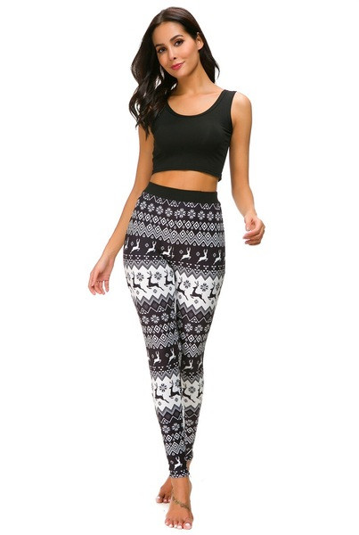 Női leggings magas derékkal, karácsonyi motívumokkal több színben