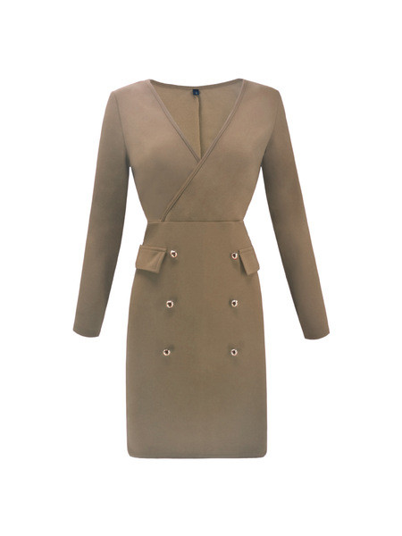 Stílusos női rövid ruha V-nyakkal, három színben