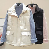 Meleg mindennapi női mellény zsebekkel, két színben