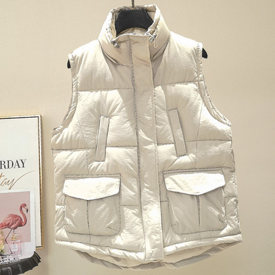 Meleg mindennapi női mellény zsebekkel, két színben