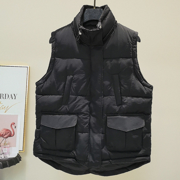 Meleg mindennapi női mellény zsebekkel, két színben