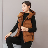 Új bársony női mellény kapucnival három színben