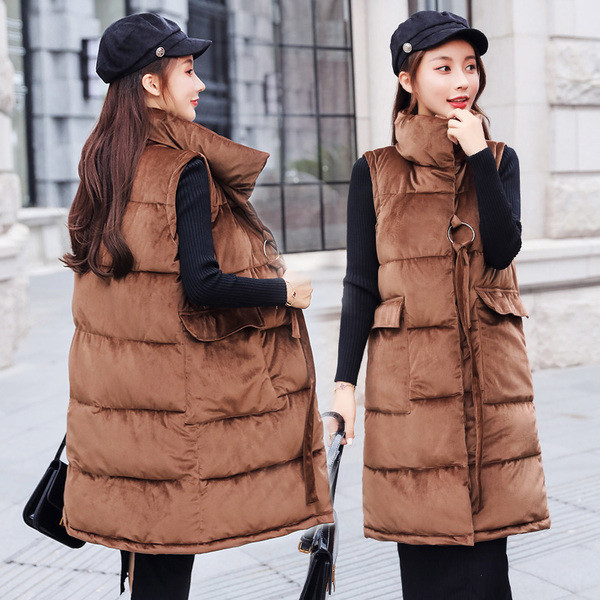 ÚJ hosszú bársony női mellény négy színben